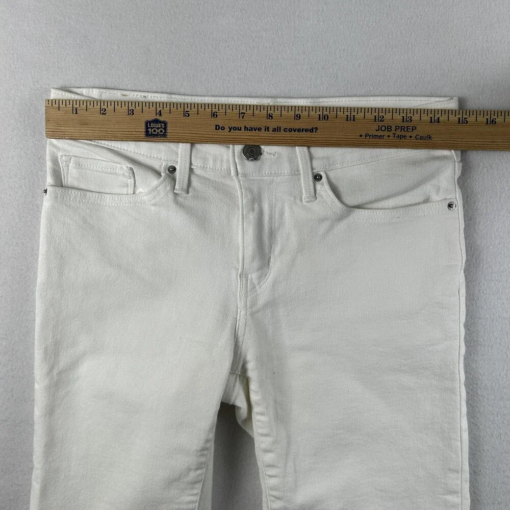 Levi's Bermuda Shorts Womens 28 White Denim Stretch Mid Length Casual Summer 12